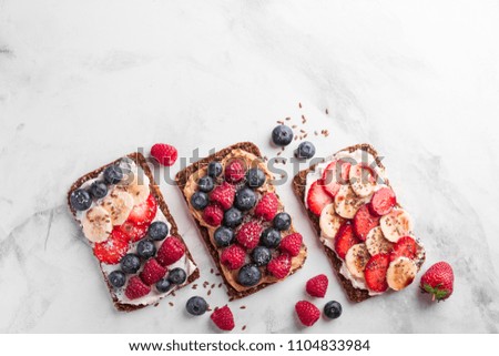 Similar – Image, Stock Photo Fresh bread with sweet fruits