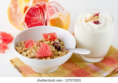 Healthy breakfast - yogurt with muesli - Powered by Shutterstock