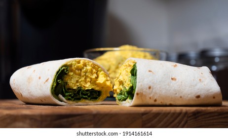 Healthy Chickpea Salad Wrap With Spinach