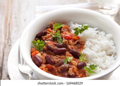 Healthy Chilli Con Carne With Rice.  