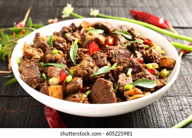 Homemade Famous Indian Mutton Fry Traditional Stock Photo 605226044 ...