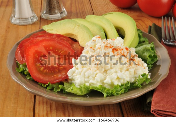 Healthy Diet Plate Cottage Cheese Tomato Stock Photo Edit Now