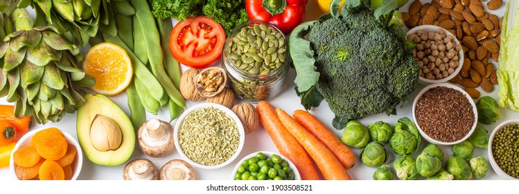 Healthy Diet Vegetables Background. Clean And Detox Eating.