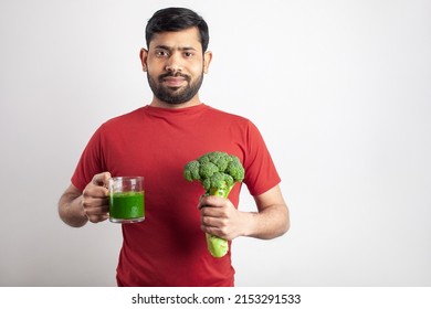 Healthy Eating, Keto Dieting, Fit Indian Man Happy To Drink