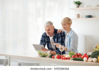 Healthy Eating In Middle Age, Paying Bills, Ordering Groceries And Shopping Online