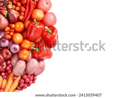 Healthy eating. Red vegetables on white background. Vegan foods. Healty Foods.