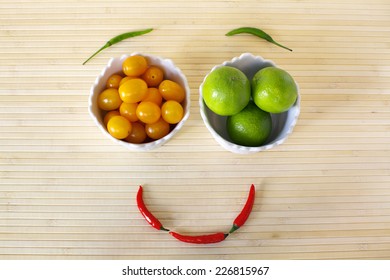 Healthy Eating Smiling Face Vegetables Fruits Stock Photo 226815967 ...