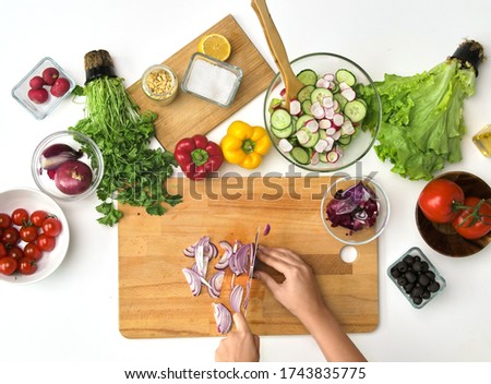 Similar – Image, Stock Photo Red Onions Food Vegetable