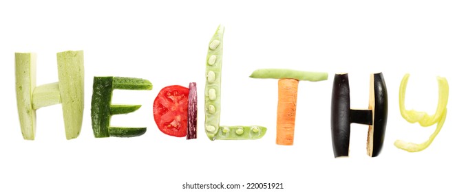 Healthy Eating Word Healthy Made Vegetables Stock Photo 220051921 ...