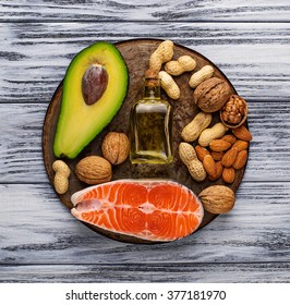 Healthy Fat Salmon, Avocado, Oil, Peanuts, Walnuts, Almond