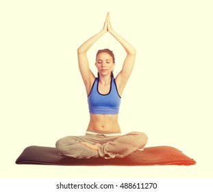 Healthy fitness yoga woman exercising