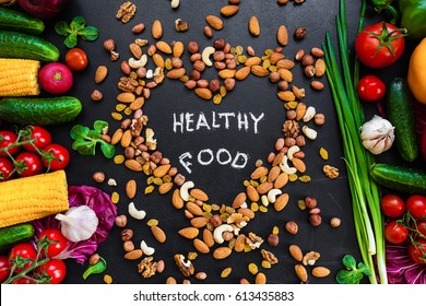 Healthy Food Background Healthy Food Concept Stock Photo 613435883 ...