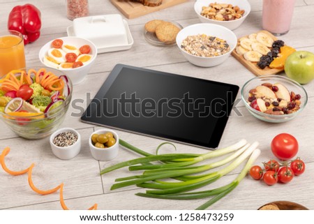 Healthy food composition with empty tablet