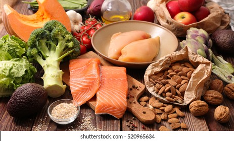 healthy food concept - Shutterstock ID 520965634