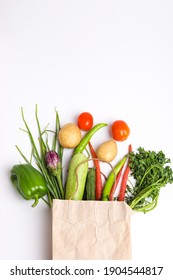 Healthy Food Concept. Vegetables Collection Isolated Over White Background.