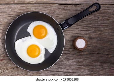 Healthy Food Fried Eggs In A Frying Pan. Food