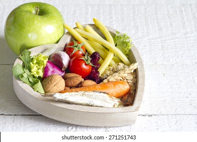 Healthy Food In Heart Diet Abstract Concept