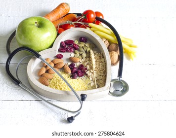 Healthy Food In Heart Diet Abstract Concept