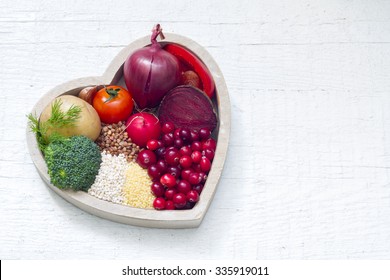 Healthy Food In Heart Sign Of Healthy Lifestyle