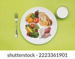 Healthy Food and Plate of USDA Balanced Diet Recommendation