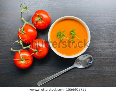 Similar – Kürbissuppe und Zutaten