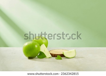 Similar – Image, Stock Photo Apple on green plate Fruit