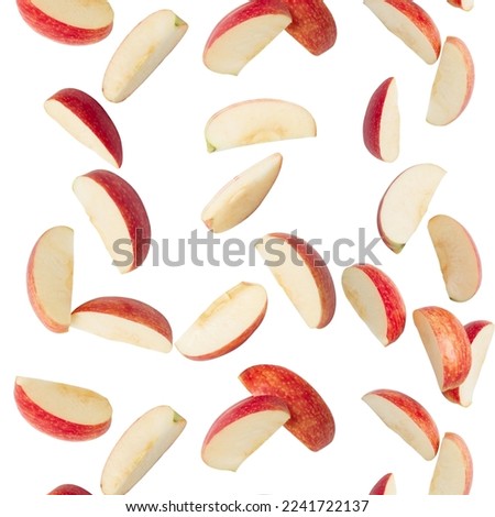 Healthy fruits background. Studio photo of different Apples isolated white background. High resolution product. Apple background space for text