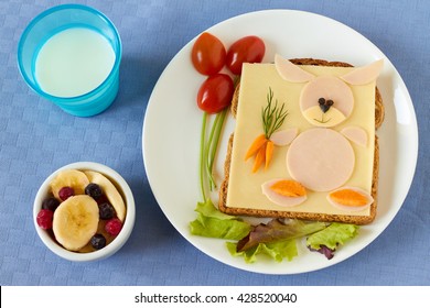 Healthy And Fun Food For Kids, Funny Face Sandwich