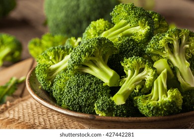 Healthy Green Organic  Raw Broccoli Florets Ready for Cooking - Shutterstock ID 427442281