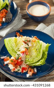 Healthy Green Wedge Salad With Blue Cheese Dressing