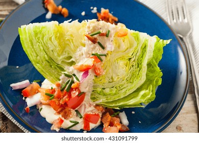 Healthy Green Wedge Salad With Blue Cheese Dressing