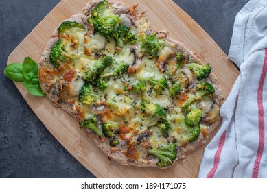 Healthy Green Whole Grain Pizza With Vegetables