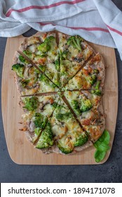 Healthy Green Whole Grain Pizza With Vegetables