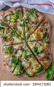 Healthy Green Whole Grain Pizza With Vegetables