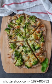 Healthy Green Whole Grain Pizza With Vegetables