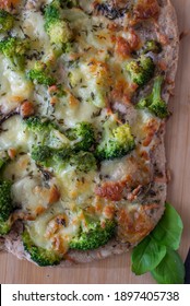 Healthy Green Whole Grain Pizza With Vegetables