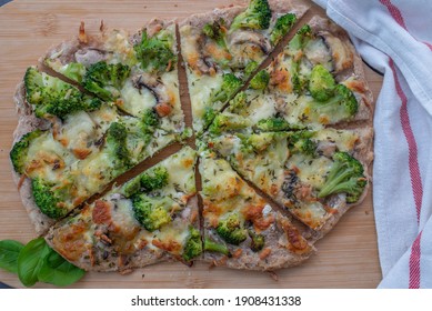 Healthy Green Whole Grain Pizza With Vegetables