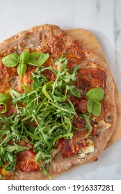 Healthy Green Whole Grain Pizza With Vegetables