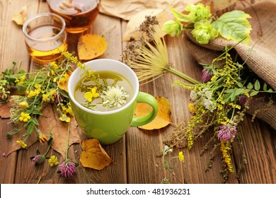 healthy herbal tea, home remedy - Shutterstock ID 481936231
