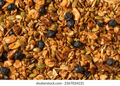 Healthy Homemade Blueberry Granola Breakfast Cereal in a Bowl - Powered by Shutterstock