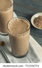 Healthy Homemade Chocolate Protein Shake with Almond Milk