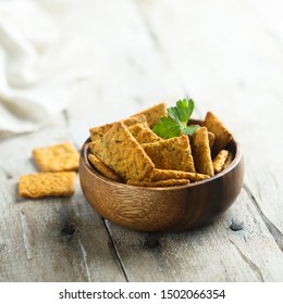 Healthy homemade crackers with seeds