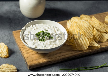 Healthy Homemade French Onion Dip with Chips