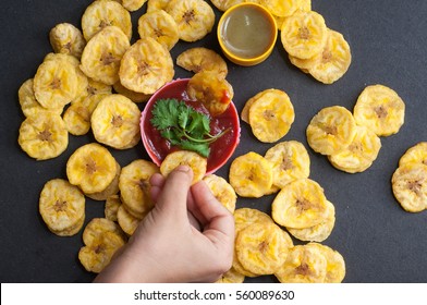 Healthy Homemade Plantain Chips with Sea Salt. Banana fry is very popular snack in Kerala India for Onam festival. This crispy food is made of sliced banana and  fried in coconut oil
