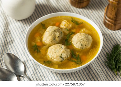 Healthy Jewish Matzo Ball Soup with Dill and Broth