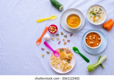 Healthy Kids Food Background Wallpaper, Carrot Soup And Chicken Soup