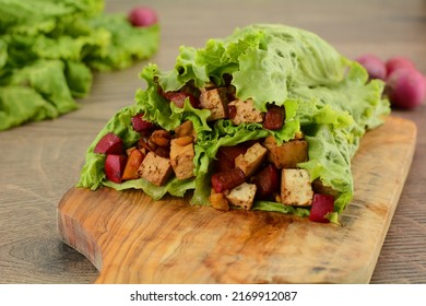 Healthy Lettuce Vegan Wraps With Tofu