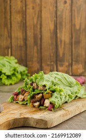 Healthy Lettuce Vegan Wraps With Tofu