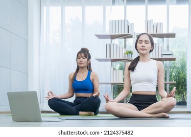Yoga room filled with lesbian sweat