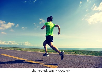 Healthy Lifestyle Woman Runner Running On Stock Photo 477201787 ...